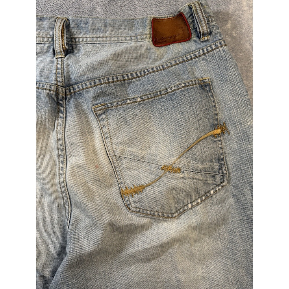 Ecko Unltd. Denim Foundry Low Rise Straight Leg Light Wash Blue Jeans 32 - Picture 6 of 9